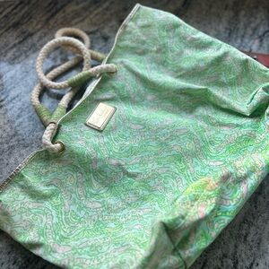 Lilly Pulitzer Green and Pink Tote Bag